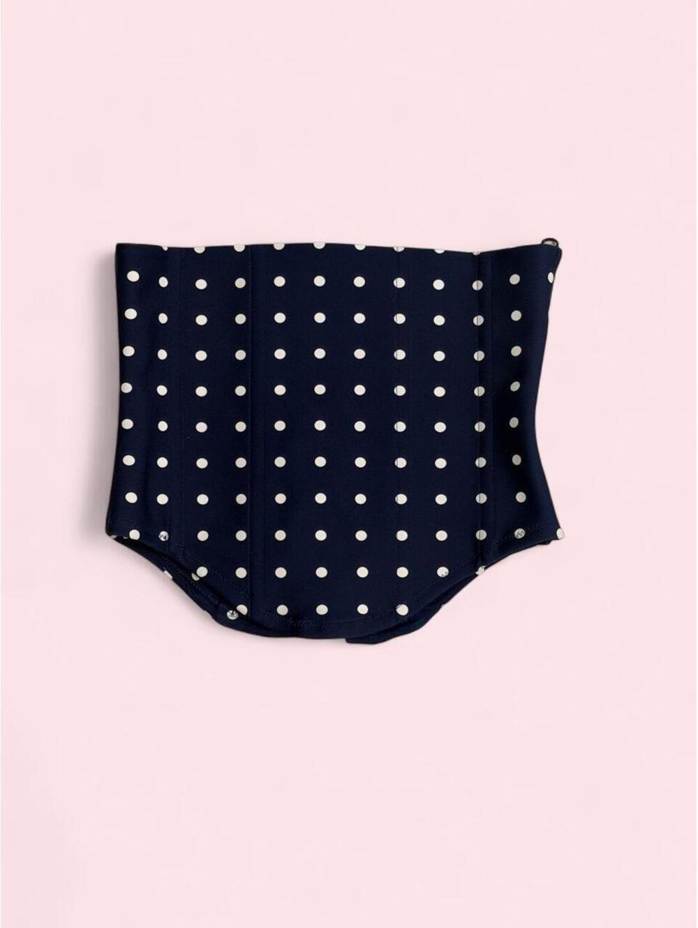 Navy blue polka dot corset BELT